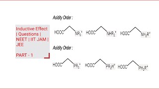 Inductive Effect  Questions  General of Organic chemistry  Part  1  neet chemistry jee net [upl. by Shelden]