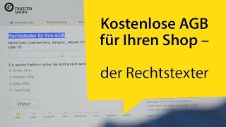 Kostenlose AGB für Ihren Shop  der Rechtstexter [upl. by Myk]