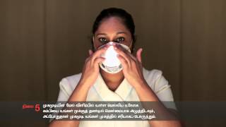 Six steps to wearing the N95 mask Tamil version [upl. by Akirehs]