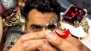 Crafting An EPIC Heirloom 6 Carat Rhodolite Garnet Ring [upl. by Schechter]