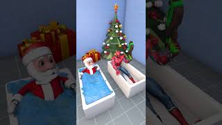 🤩🎅👍 Santa Claus and Spider Man play with water animation cartoon spiderman funny [upl. by Cho]