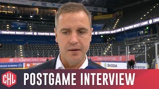 Postgame interviews EV Zug vs HK Neman Grodno 23 [upl. by Thirion626]