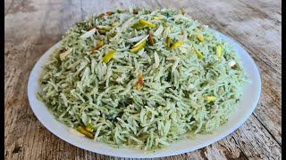 Zamarod Pulao  Afghani spinach Rice recipe [upl. by Jacky]