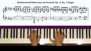 Rachmaninoff Elegie Op 3 No 1 Piano Tutorial [upl. by Marylinda]