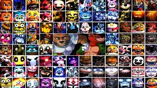 ALL 240 JUMPSCARES in FNAF Delay  FNAF 1 2 3 4 SL 6 UCN VR COD AR [upl. by Eybbob]