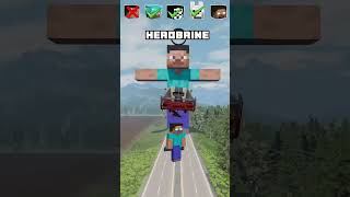 NOOB vs PRO vs HACKER vs HEROBRINE Car jump challenge 😎🚗 shorts beamngdrive [upl. by Anirbus]