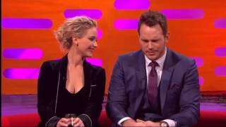 Graham Norton S20E09 Jennifer Lawrence Chris Pratt Jamie Oliver Will I Am [upl. by Jaela]