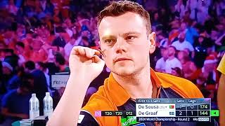 Jeffrey de Graaf broke 9 Darter  World Championship Darts 2024 [upl. by Heyman]