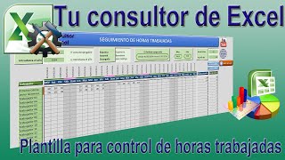 Plantilla para control de horas trabajadas en Excel con calendario perpetuo [upl. by Sibeal]