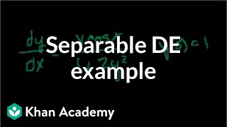 Old separable differential equations example  First order differential equations  Khan Academy [upl. by Karp]