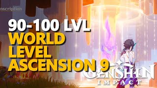 World Level Ascension 9 90100 lvl Genshin Impact Quest [upl. by Amapuna471]