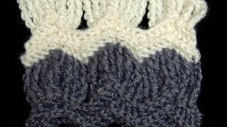 Crochet  Punto Clasico de Ondas en Abanico Parte 1 de 2 [upl. by Nashner376]