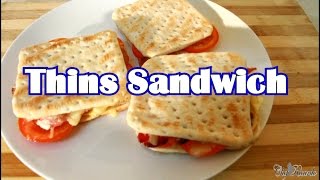 Sunday Morning Thins Sandwich Bacon Cheese Sliced Tomato  Recipes By Chef Ricardo [upl. by Spencer506]