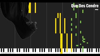 Yuston XII  Que des cendres  easy tutorial piano [upl. by Feetal]