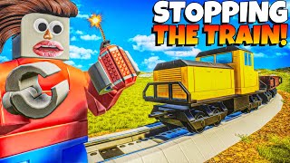 Stopping The Train Goes WRONG in Brick Rigs [upl. by Chalmer]