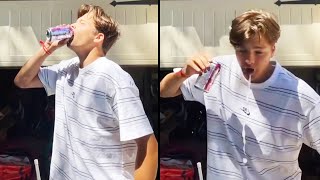 TikTok Challenge Sparkling Water Chug Without Burping [upl. by Kevan]