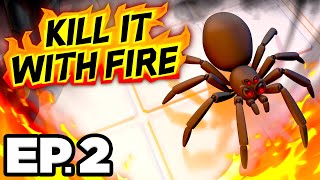 💥 EXPLOSIVES NEW WEAPONS INVISIBLE amp JUMPING SPIDERS  Kill It With Fire Ep2 Gameplay Lets Play [upl. by Elberta]