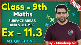 Class  9th Ex  113 Q1 to Q9 Surface Areas and Volumes Class 9 Math New NCERT CBSE GREENBoard [upl. by Hgiel]