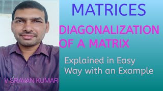 DIAGONOLIZATION OF A MATRIX IN TELUGU [upl. by Shelby961]