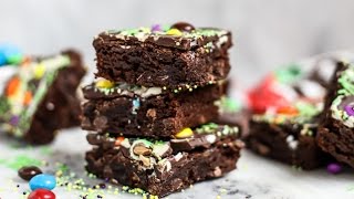 Halloween Bark Brownies with Peanut Butter MampMs [upl. by Anivel]