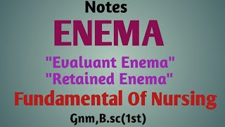 EnemaTypesquotEvaluant Enema Retained Enemaquot Fundamental Of NursingGnmBsc1st [upl. by Howlend]