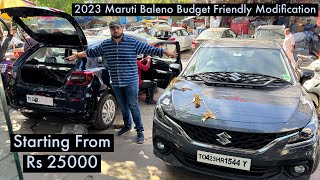 Maruti Baleno Budget Friendly Modification  2023 Baleno Modified  Nexa OEM Accesories  Karol Bagh [upl. by Tinor]