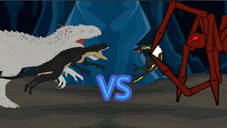 Indominus rex and Scorpius rex vs Giant spider  AUTO RPG Anything [upl. by Hartzke]