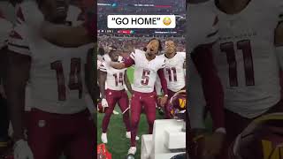 Jayden Daniels talking to the crowd after the Commanders 85 beat the Bengals 👀 shorts [upl. by Bywoods]