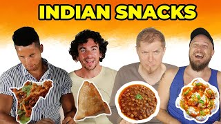 Foreigners Try Indian SNACKS for The First Time  SAMOSA  PAKORA  CHOLE CHAT  DAHI VADA [upl. by Bianchi]