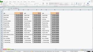 Excel unendlicher Kalender  Ferien Feiertage DOWNLOAD [upl. by Aiuqram]