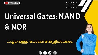 Universal GatesNAND gateNOR Gateuniversal Universal Gates in Malayalam [upl. by Vanny819]