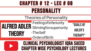 Alfred Adler Theory of PersonalityInferiority ComplexBirth OrderClinical Psychologist Iqra Saeed [upl. by Nylarahs]