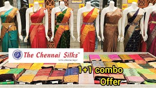 Chennai silks 11 combo offer Silk saree Latest buy 1 get 1 offer saree [upl. by Lleddaw]