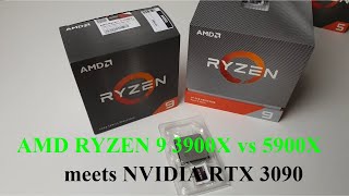 AMD RYZEN 9 5900X vs RYZEN 9 3900X feat RTX 3090 [upl. by Joby]