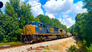 CSX S455 CSX 4767 YN2 CSX 213 Loaded Military Train Lilburn GA [upl. by Narak]