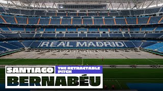 The AMAZING pitch retraction at the new Santiago Bernabéu stadium  Real Madrid [upl. by Aerdnaeel412]