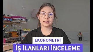 Ekonometri ile ilgili iş ilanları inceleme [upl. by Kyle]