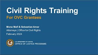 Civil Rights Training for Recipients of Federal Financial Assistance [upl. by Adnamma]