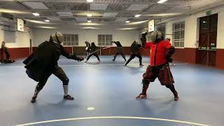 Meyer Rapier Sidesword amp Cloak vs Single Rapier Sparring  Jordan v Mike [upl. by Aidroc]