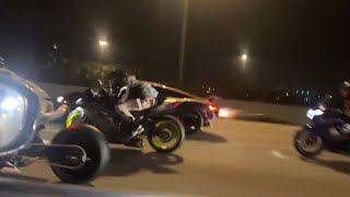 GTR R35 2000HP VS TWIN TURBO R8 VS DRAG BIKES INSANE STREET RACING [upl. by Novak]