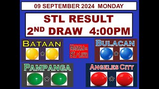 STL 2ND Draw 4PM Result STL Bataan Bulacan Pampanga Angeles 09 September 2024 MONDAY [upl. by Aillicsirp]