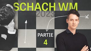 SchachWM 2023  4 Partie Ding gewinnt und gleicht aus [upl. by Ecirual]