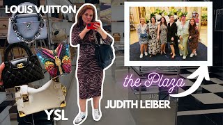 LUXURY SHOPPING VLOG NEW YORK TEA AT THE PLAZA LOUIS VUITTON JUDITH LEIBER YSL [upl. by Aikat]