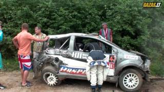 Renault Twingo crash in 300 Lakes Rally 2013  SS12 FULL [upl. by Atineb568]