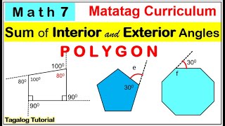 MATH 7 Sum of Interior angles and Exterior angles of a polygon matatag math7matatag polygon [upl. by Naejeillib626]