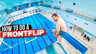 How to do a front flip in water from ANY height  Diving tutorial [upl. by Goddart277]