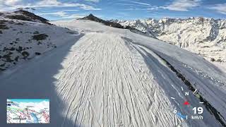 Zermatt to Italy 4K POV ski run 13km Matterhorn Glacier Paradise 3883m  Valtournenche [upl. by Auqeenwahs]