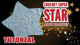 BEGINNER Crochet Baby Star Blanket [upl. by Pansie779]