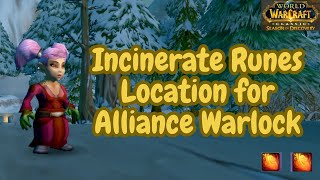 WoW Classic SOD Incinerate Runes Location for Alliance Warlock [upl. by Rella]