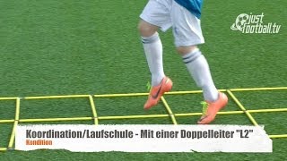 Fussballtraining Die Doppelleiter quotL2quot  Koordination  Kondition [upl. by Rourke677]